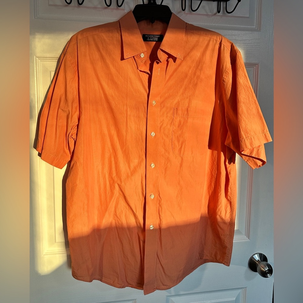 Roundtree & Yorke Men's Orange Short Sleeve Shirt